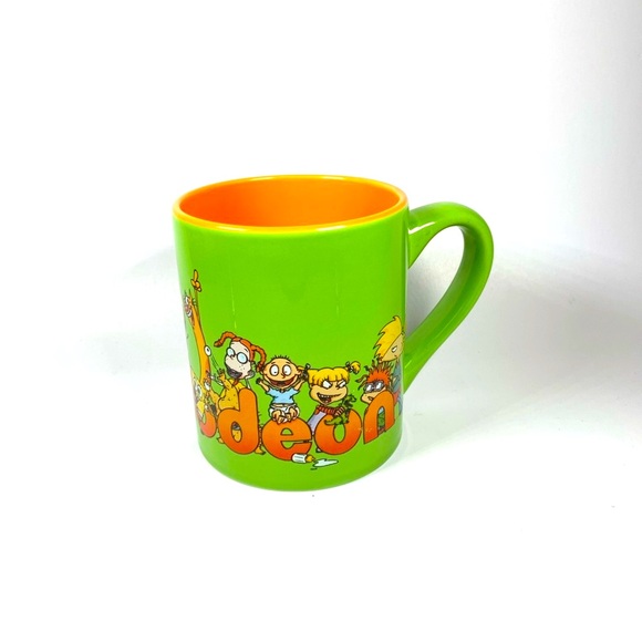 Nickelodeon Retro 90's Characters 14 oz Coffee Mug Green & Orange Ceramic - Picture 3 of 5